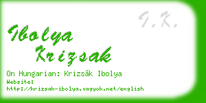 ibolya krizsak business card