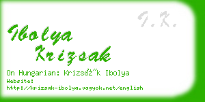 ibolya krizsak business card